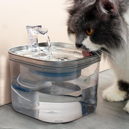 Pet Cat Dog Stainless Steel Automatic Water Dispenser Intelligent Fountain-1