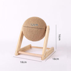 Wooden Cat Scratcher With Sisal Rope Ball