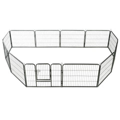 vidaXL Dog Playpen 12 Panels Steel 31.5"x23.6" Black-0