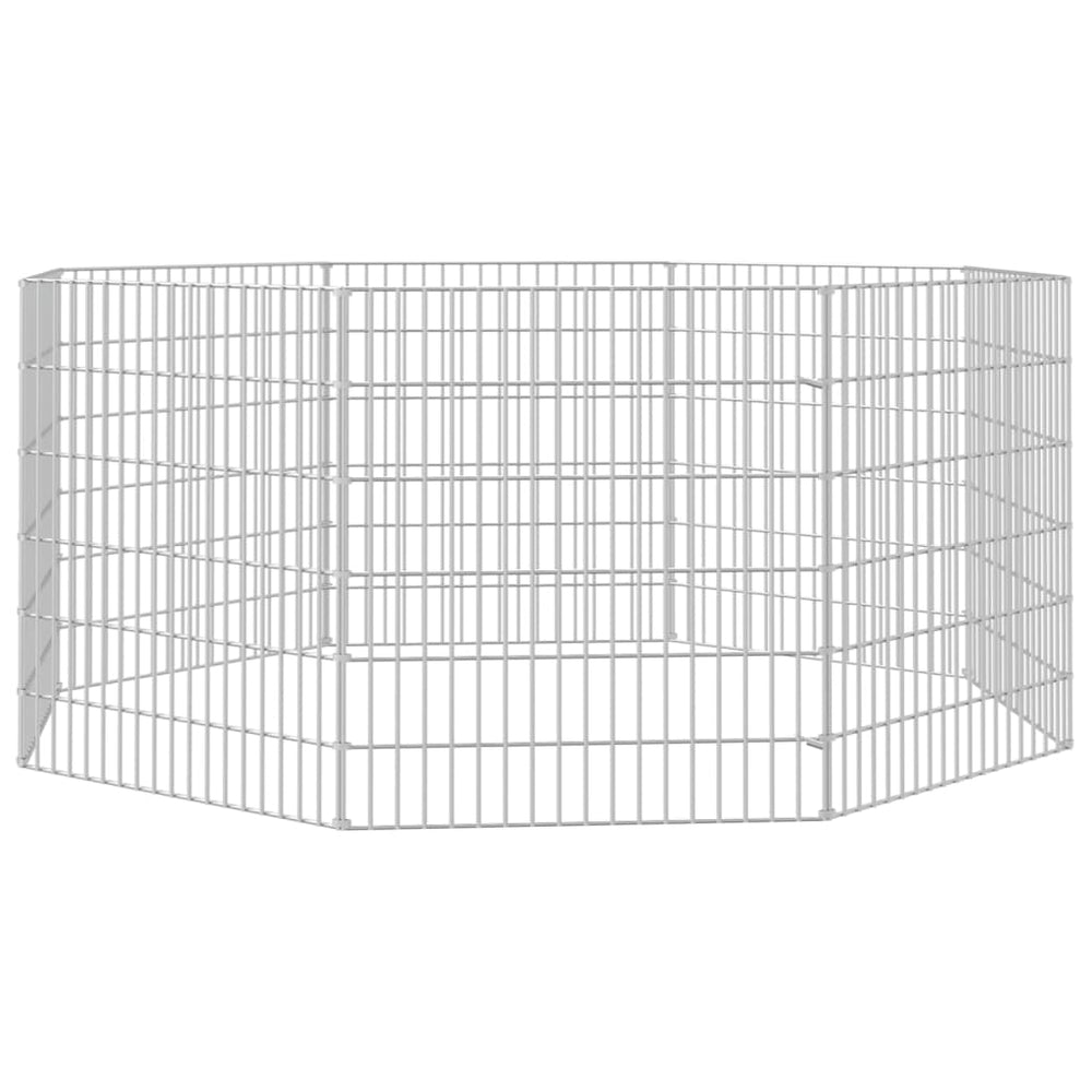 vidaXL Free Range Animal Enclosure 8-Panel 21.3"x23.6" Galvanized Iron-3