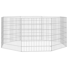 vidaXL Free Range Animal Enclosure 8-Panel 21.3"x23.6" Galvanized Iron-3