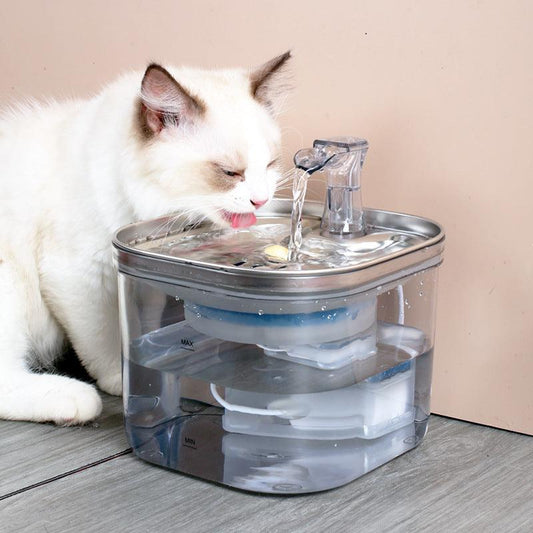 Pet Cat Dog Stainless Steel Automatic Water Dispenser Intelligent Fountain-0