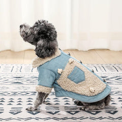 Cozy Denim And Fleece Two-Legged Dog Clothes - Perfect For Small To Medium Dogs-0