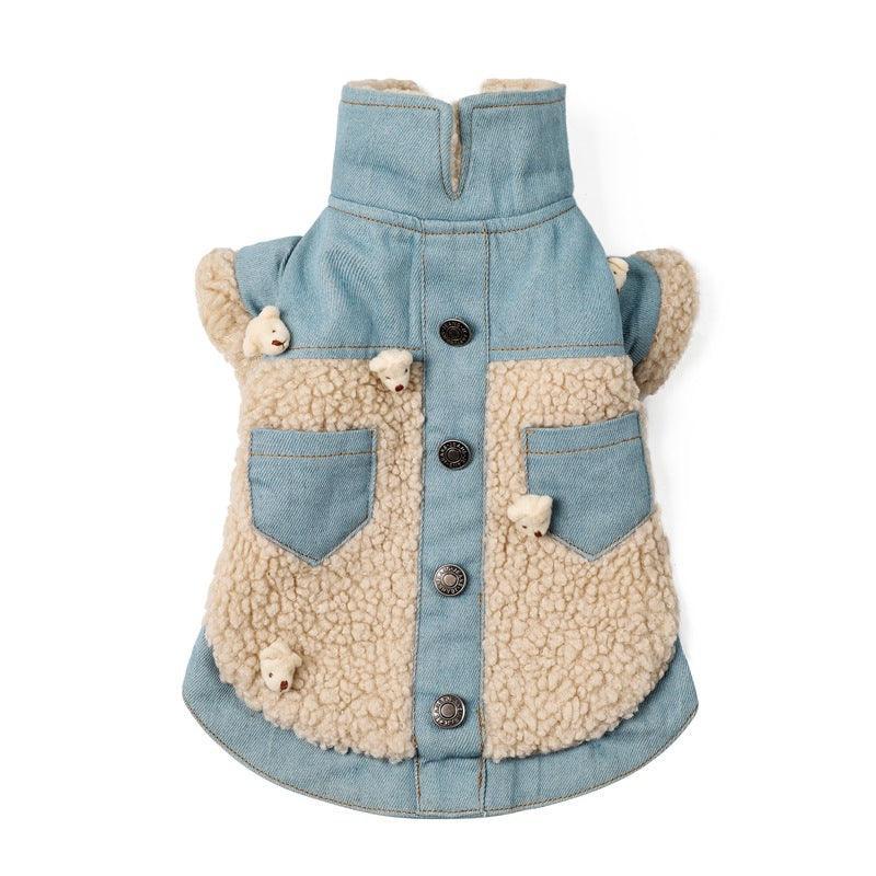 Cozy Denim And Fleece Two-Legged Dog Clothes - Perfect For Small To Medium Dogs-2