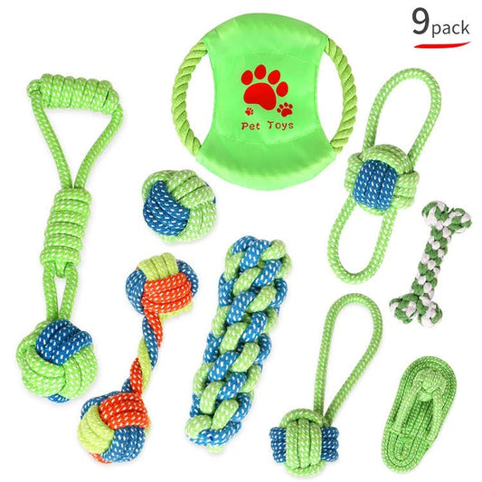 Dog Rope Chew Toy Set (9 Pcs)