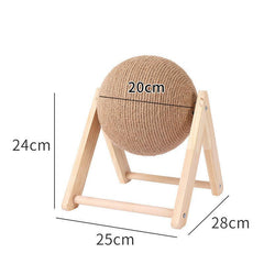Wooden Cat Scratcher With Sisal Rope Ball