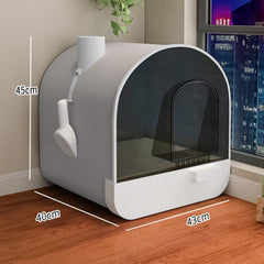 Ultimate Odor-Free Enclosed Cat Litter Box With Smart Features-0