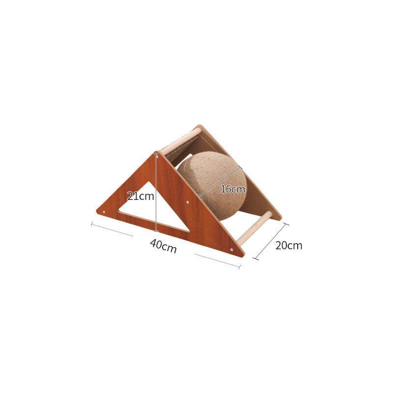 Wooden Cat Scratcher With Sisal Rope Ball