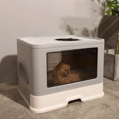 Foldable Odor-Free Cat Litter Basin With Top Entry-0