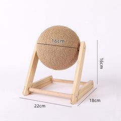 Wooden Cat Scratcher With Sisal Rope Ball