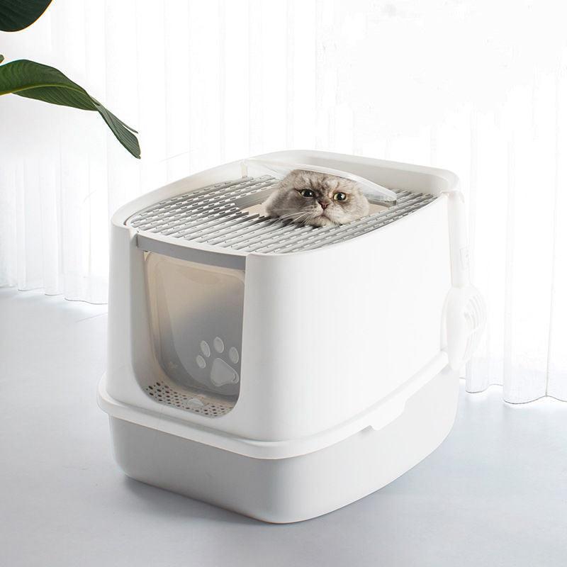 Fashionable Enclosed Cat Litter Box With Anti-Splash Design-1