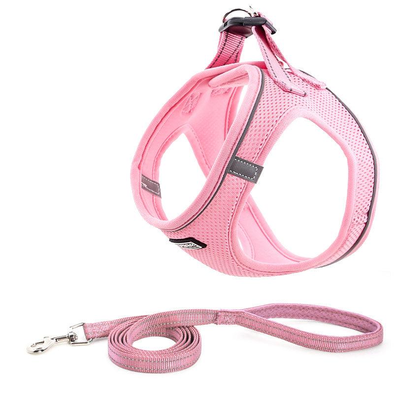 Reflective Mesh Dog Harness & Leash Set