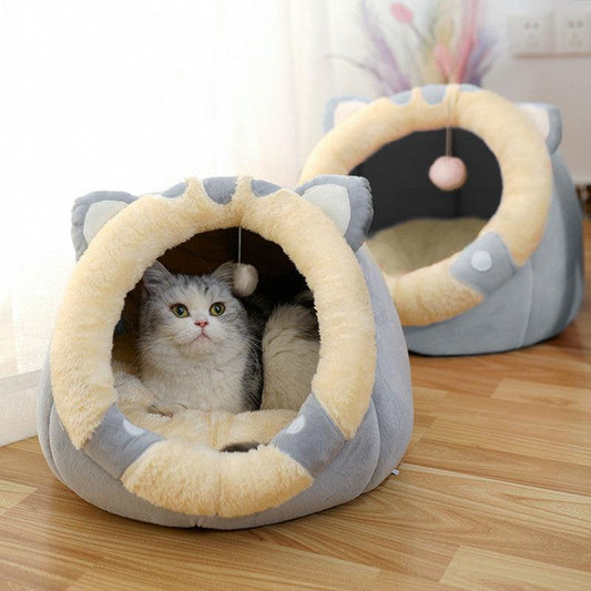 Enclosed Villa Cat House - Cozy Bed And Hideaway For Your Feline Friend-0