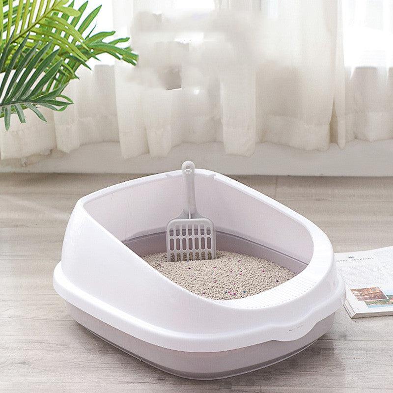 Oversized Splash-Proof Semi-Enclosed Cat Litter Box: The Ultimate Kitten Haven-0