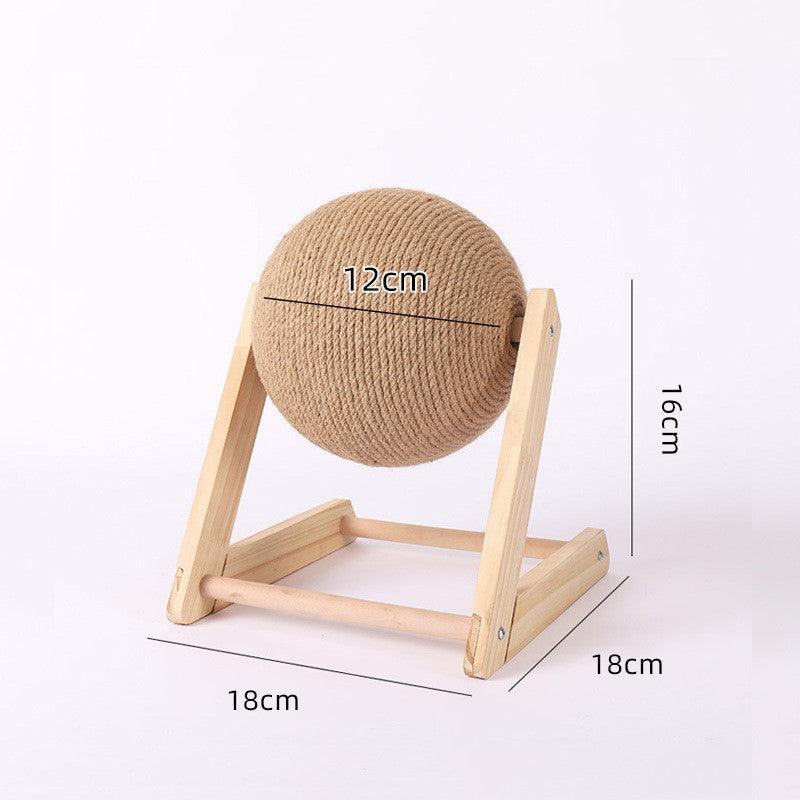 Wooden Cat Scratcher With Sisal Rope Ball