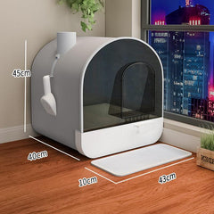 Ultimate Odor-Free Enclosed Cat Litter Box With Smart Features-3