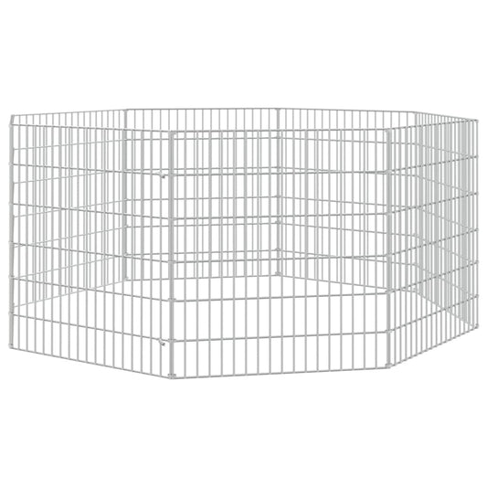 vidaXL Free Range Animal Enclosure 8-Panel 21.3"x23.6" Galvanized Iron-1
