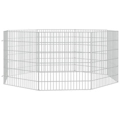vidaXL Free Range Animal Enclosure 8-Panel 21.3"x23.6" Galvanized Iron-2