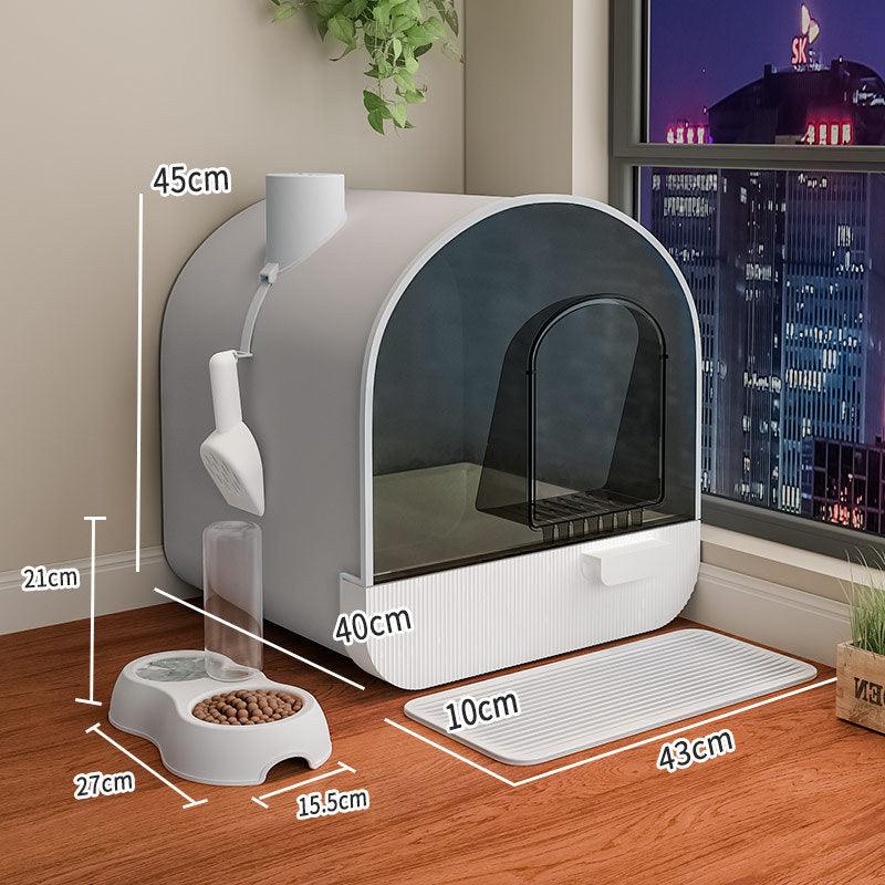 Ultimate Odor-Free Enclosed Cat Litter Box With Smart Features-5