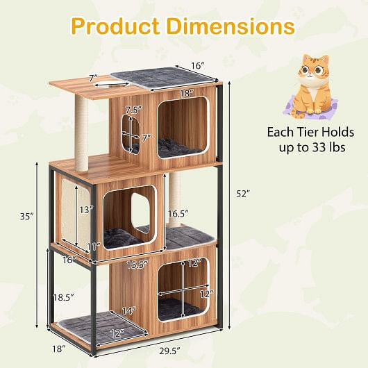 Modern Cat Tree Cat with Metal Frame