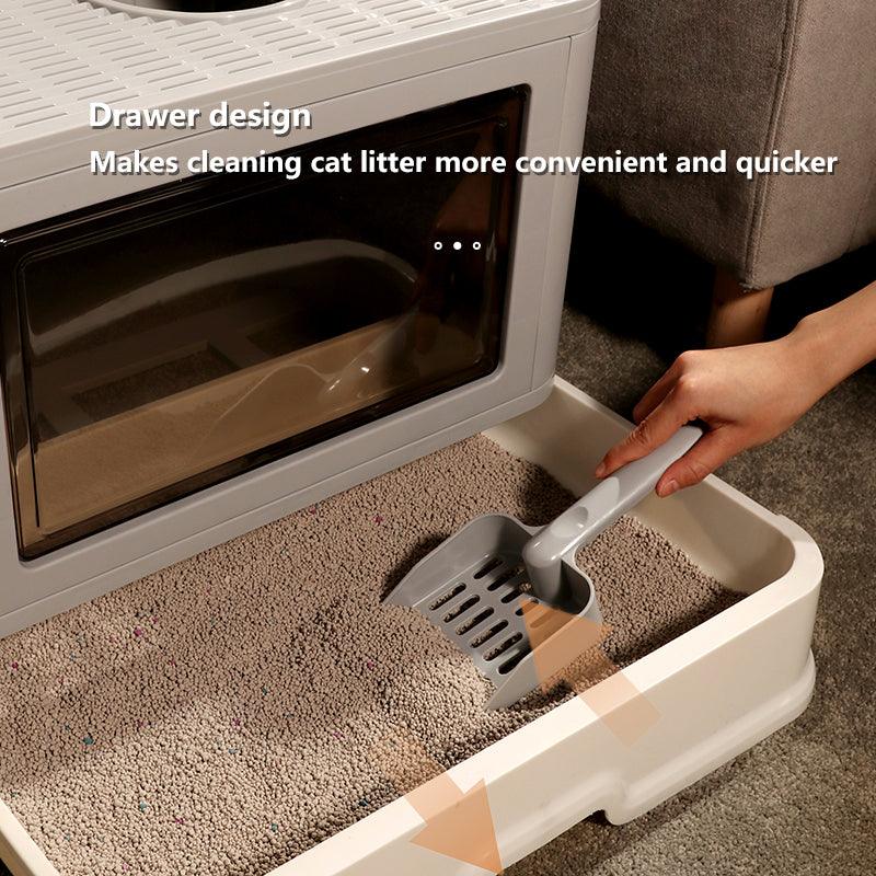 Foldable Odor-Free Cat Litter Basin With Top Entry-4