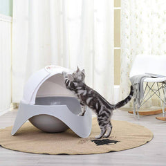 Snowy Space Pod Cat Litter Box-1