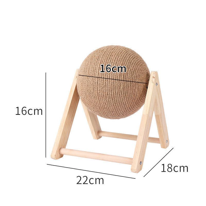 Wooden Cat Scratcher With Sisal Rope Ball