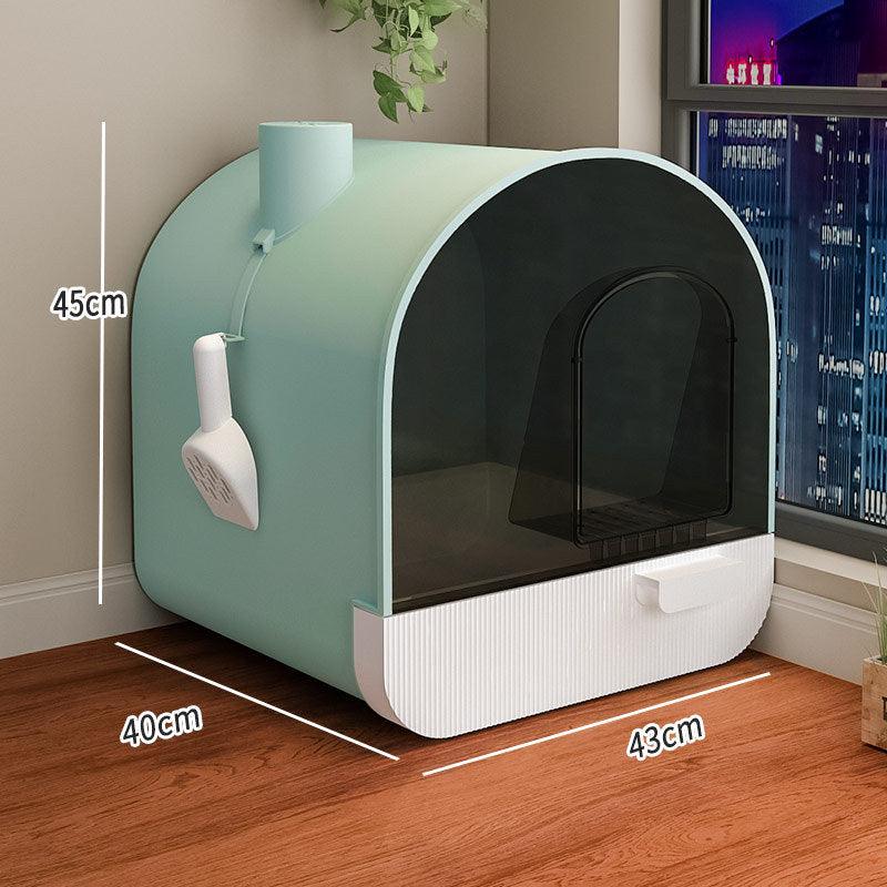 Ultimate Odor-Free Enclosed Cat Litter Box With Smart Features-4