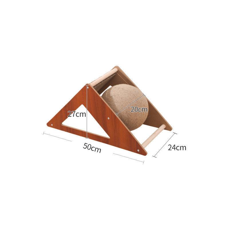 Wooden Cat Scratcher With Sisal Rope Ball