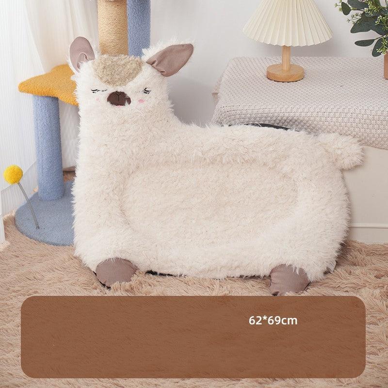 Cozy Alpaca Pet Bed with Cushion