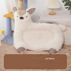 Cozy Alpaca Pet Bed with Cushion
