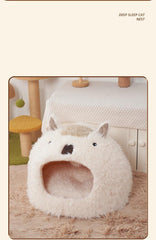 Cozy Alpaca Pet Bed with Cushion