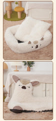 Cozy Alpaca Pet Bed with Cushion