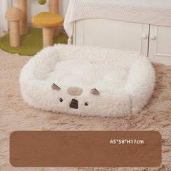 Cozy Alpaca Pet Bed with Cushion