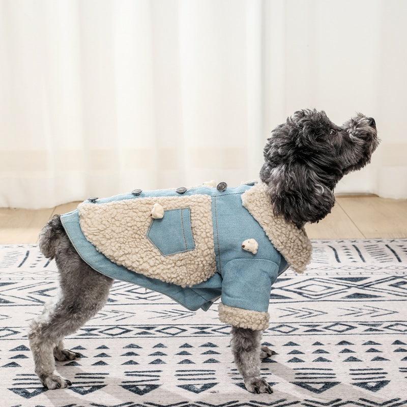 Cozy Denim And Fleece Two-Legged Dog Clothes - Perfect For Small To Medium Dogs-4