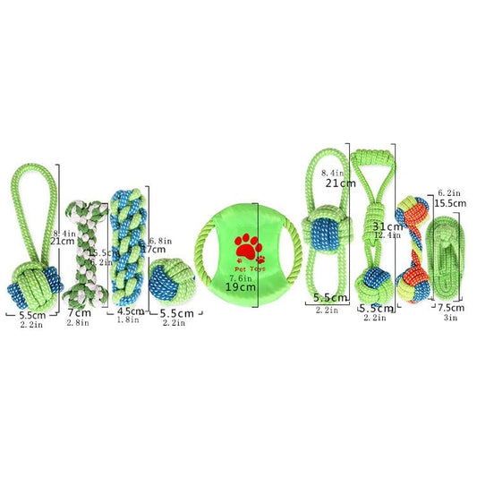 Dog Rope Chew Toy Set (9 Pcs)