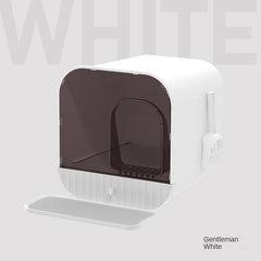 Enclosed And Splash-Proof Cat Litter Box With Drawer Design-5