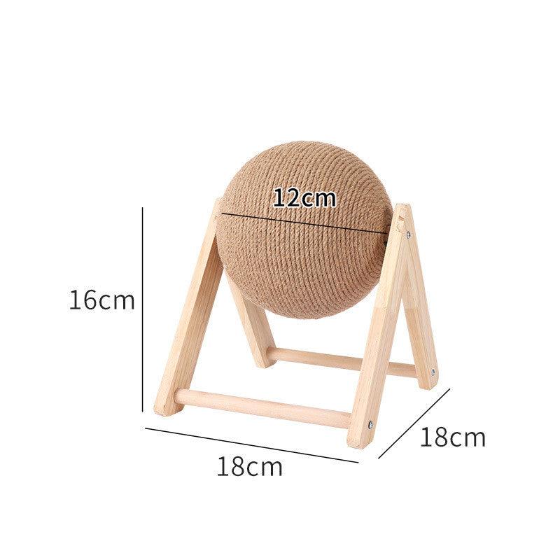 Wooden Cat Scratcher With Sisal Rope Ball