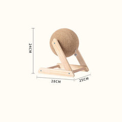 Wooden Cat Scratcher With Sisal Rope Ball