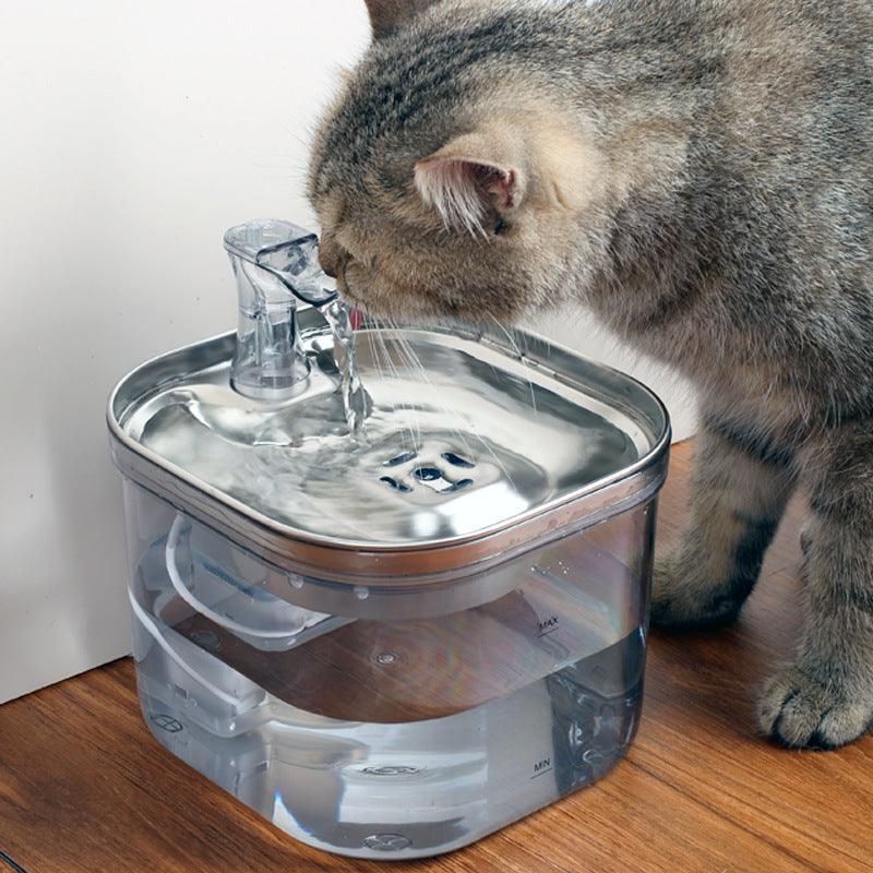 Pet Cat Dog Stainless Steel Automatic Water Dispenser Intelligent Fountain-2