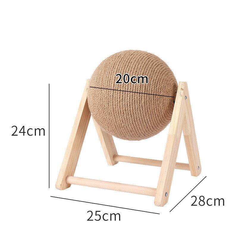 Wooden Cat Scratcher With Sisal Rope Ball
